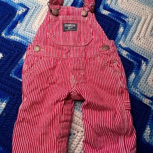 OshKosh B'gosh Red Striped Insulated Kids Overalls 3M
